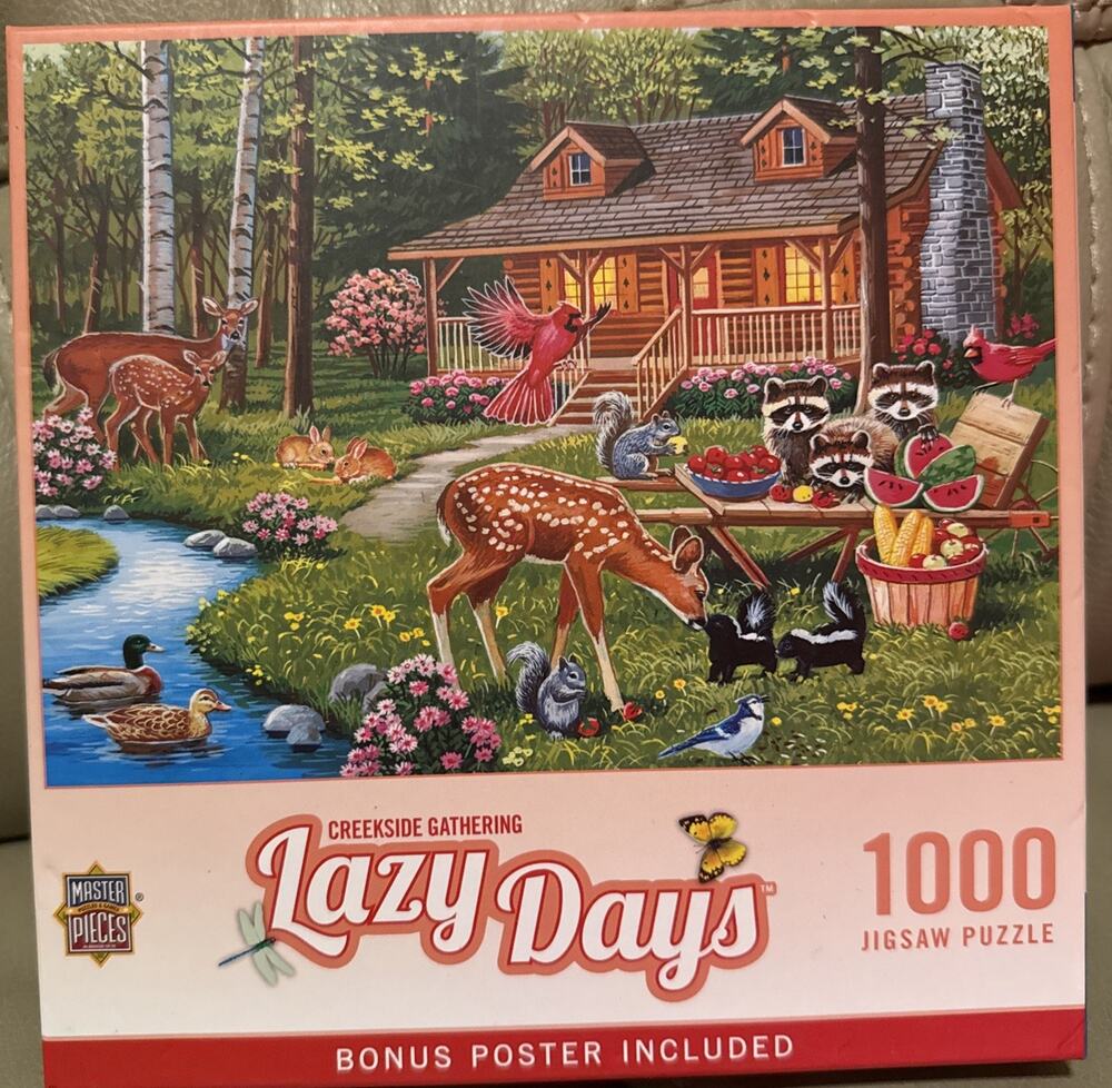 Creekside Gathering (Lazy Days Series) 1000 Piece Jigsaw Puzzle COMPLETE